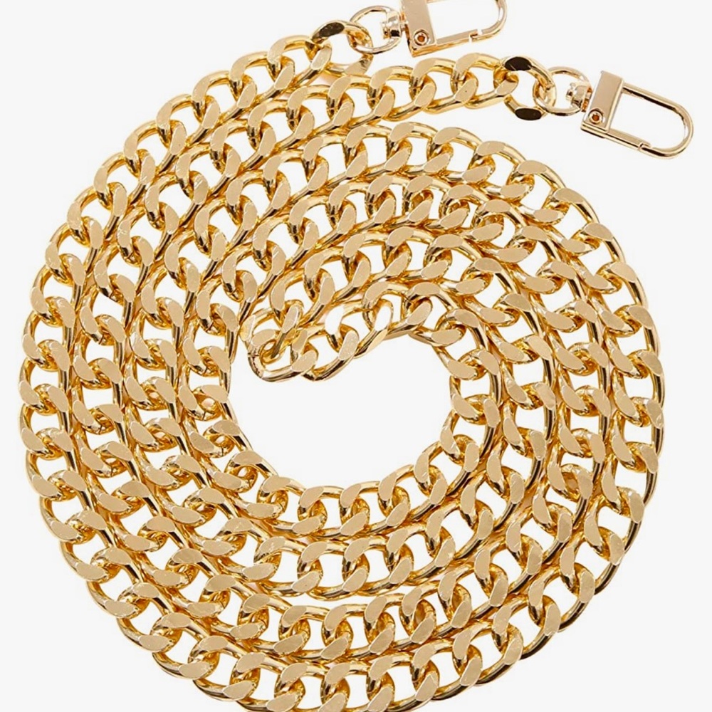 New Flat Chain Gold- tone strap for Handbags approximately 47” inches long